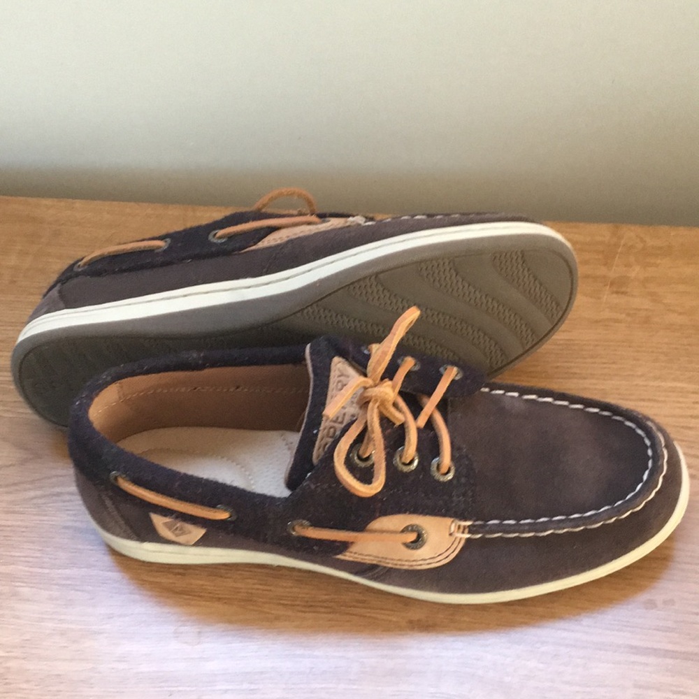 NWOT Sperry Top-Sider Boat Shoes Brown Suede & Tan